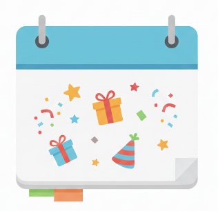 カラフルなカレンダーのイラスト