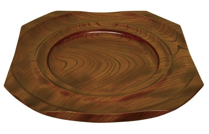 木製漆塗りの多角形の盛器