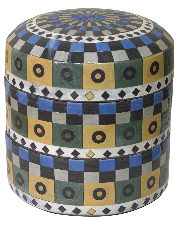 工芸 市展賞 「格子紋二段重(こうしもん にだんじゅう)」 原田淳子(はらだ じゅんこ)