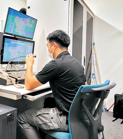 防災行政無線親局の様子