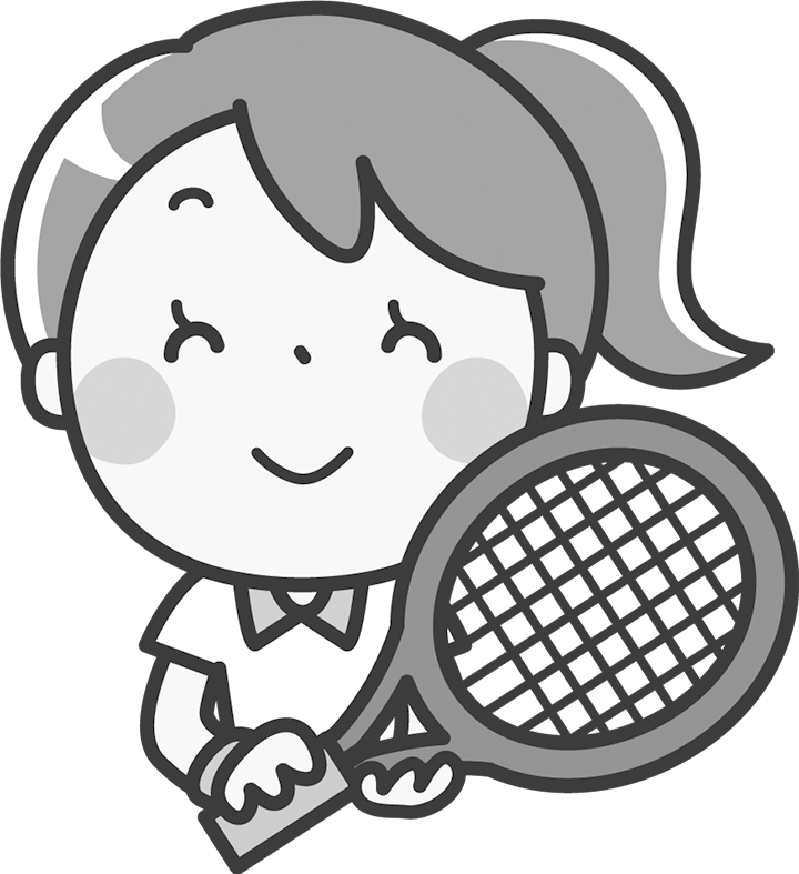 テニスをする女子学生