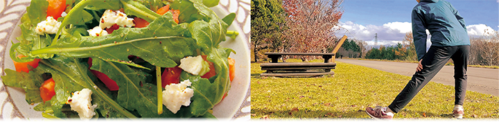 サラダと準備体操