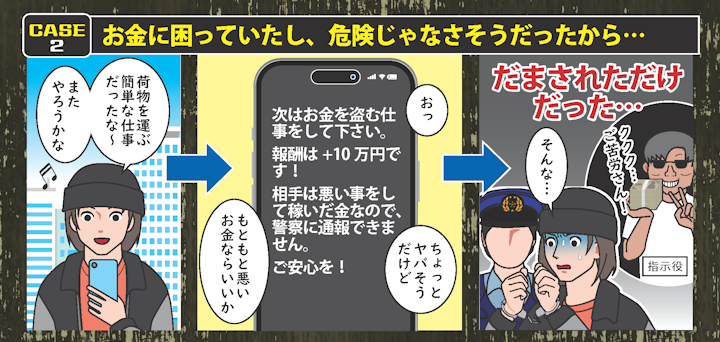 CASE2:お金に困っていたし、危険じゃなさそうだったから…