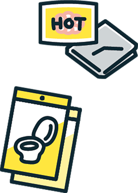 カイロと避難用トイレ