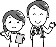 検査する医師と看護師