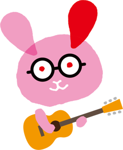 ギターを弾くバーくん