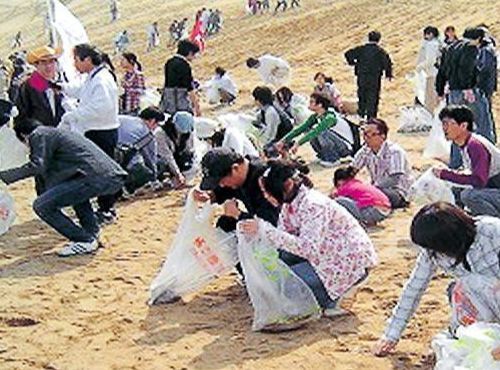 砂丘清掃の様子