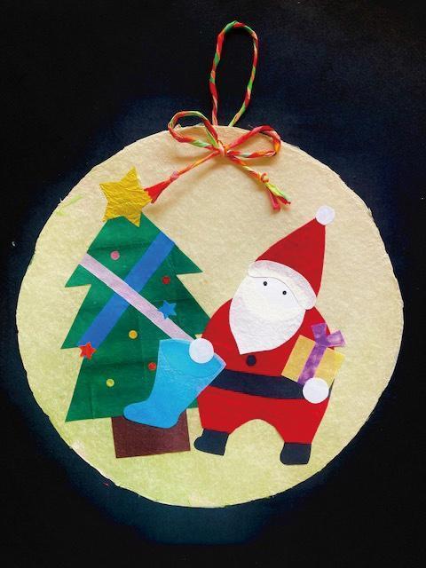 因州和紙のクリスマスタペストリー