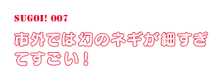市外では幻のネギが細すぎてすごい！