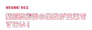 駅前商店街の屋根が立派ですごい！