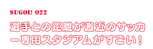 選手との距離が激近のサッカー専用スタジアムがすごい！