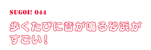 “歩くたびに音が鳴る砂浜がすごい！