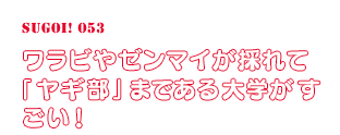 “ワラビやゼンマイが採れて「ヤギ部」まである大学がすごい！