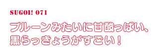 プルーンみたいに甘酸っぱい、黒らっきょうがすごい！