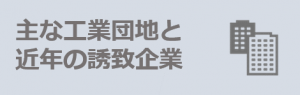 主な工業団地と近年の誘致企業のバナー