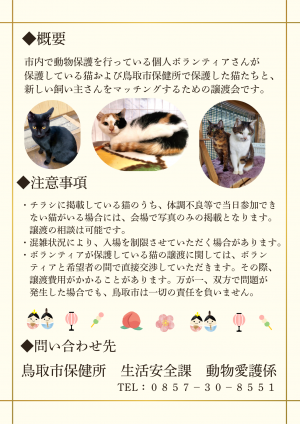 第十回保護猫譲渡会ウラ面