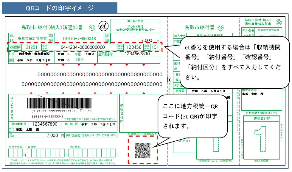 QRコードの印字イメージの画像