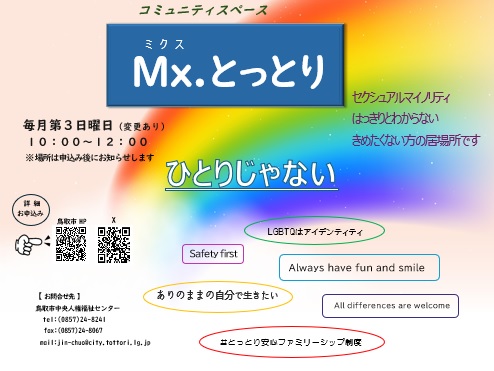 鳥取県内のLGBTQコミュニティスペース情報の画像