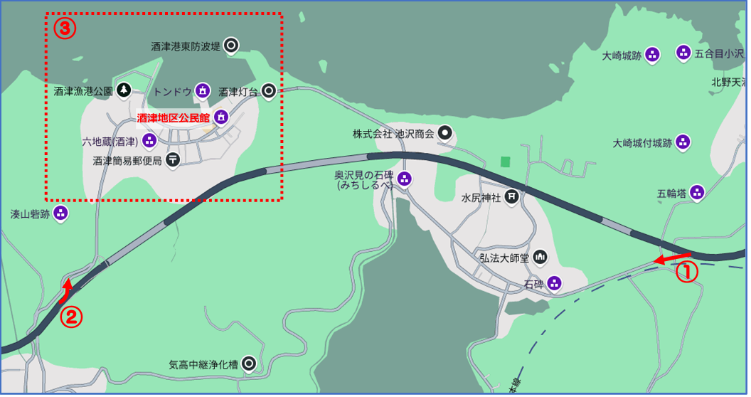 酒津周辺地図