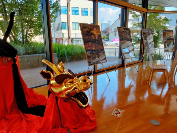 日本遺産パネル＆麒麟獅子　展示の画像