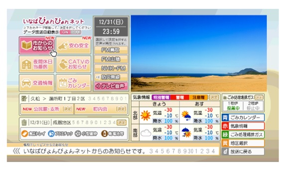 ぴょんぴょんチャンネル（12CH）でdボタンを押すと次の画面の画像