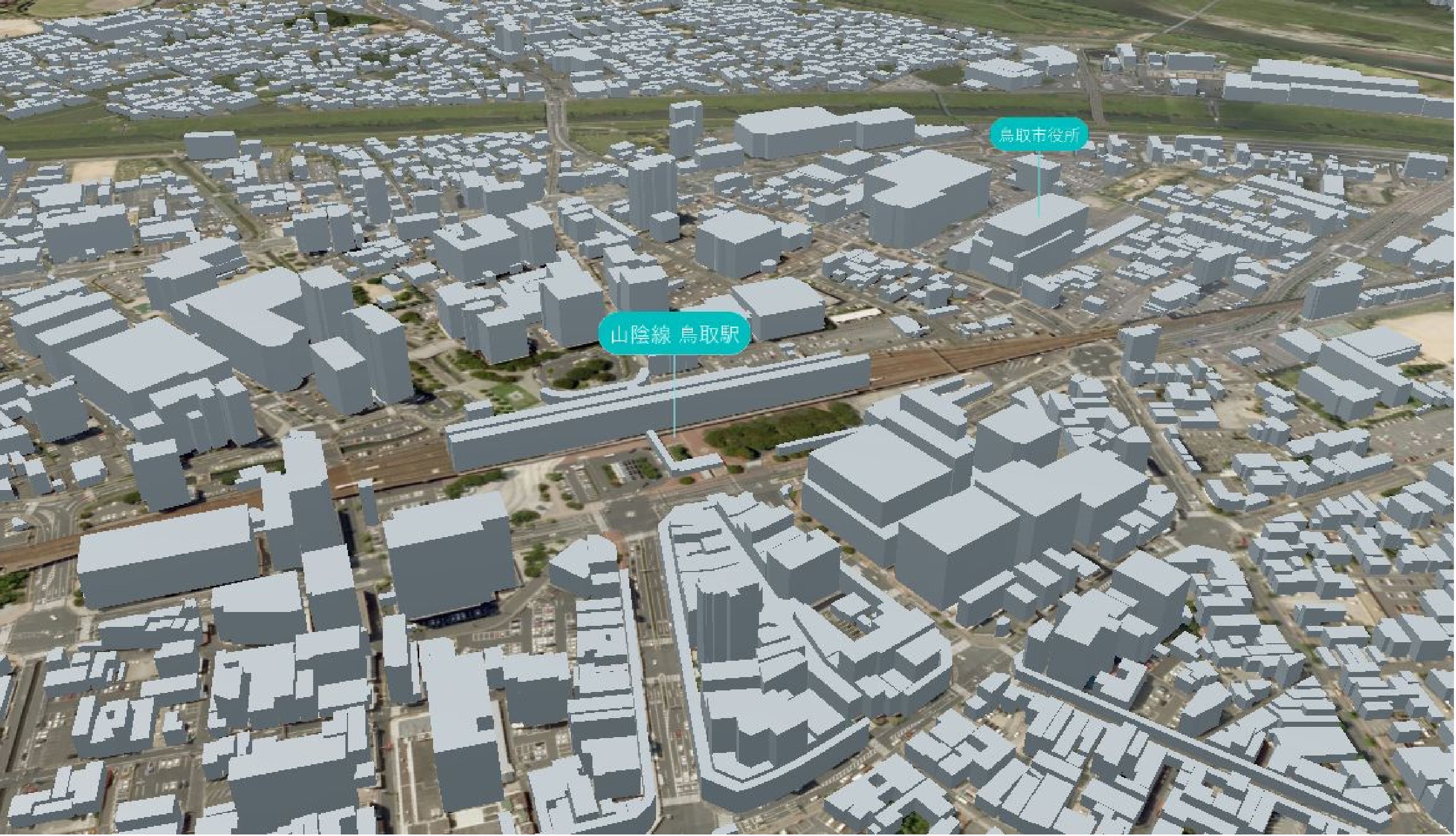 JR鳥取駅周辺の状況の画像