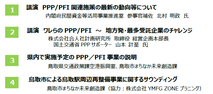 鳥取県PPP/PFI推進地域プラットフォームセミナーについての画像