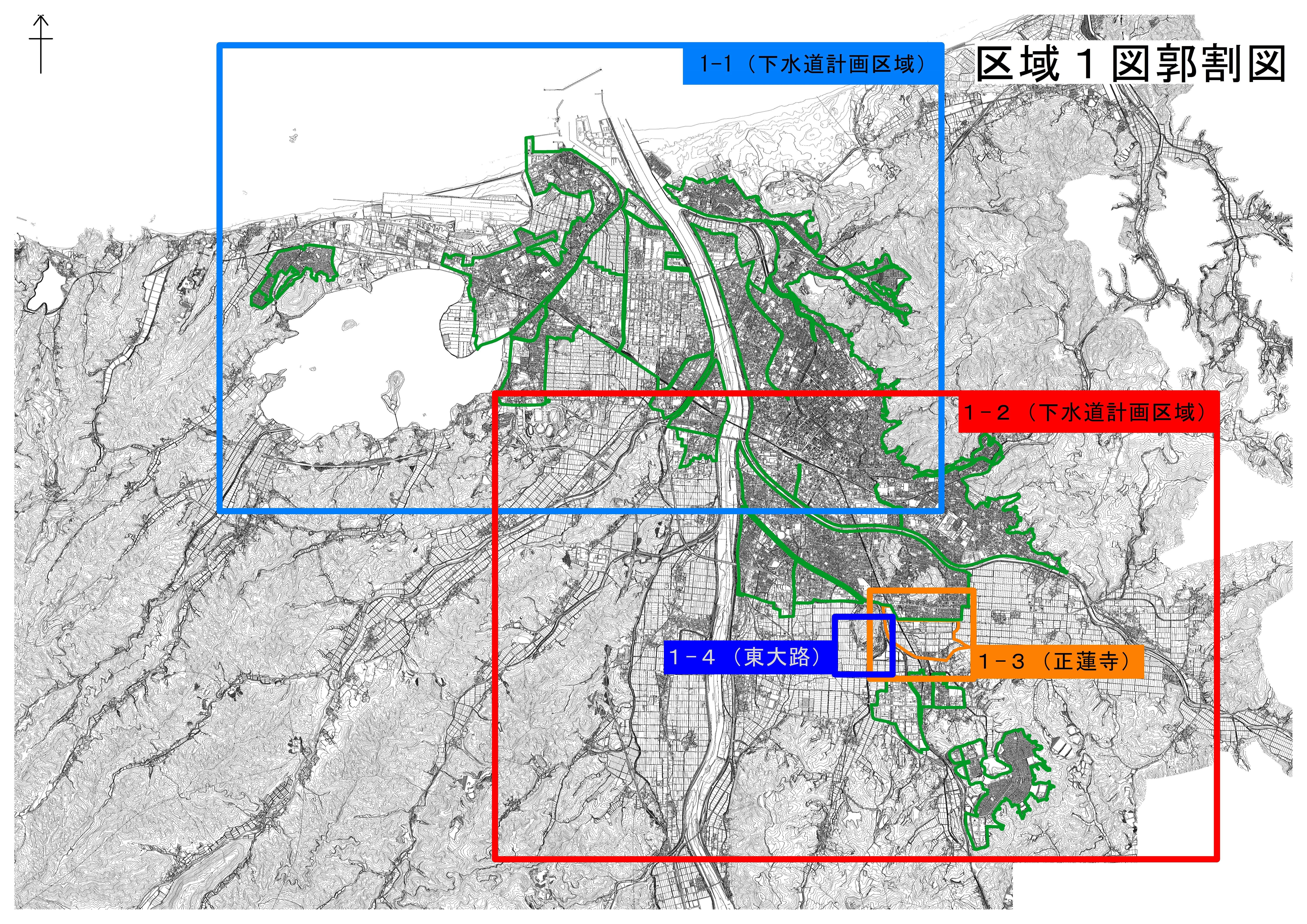 区域1（鳥取地域）　内水浸水想定区域図の画像