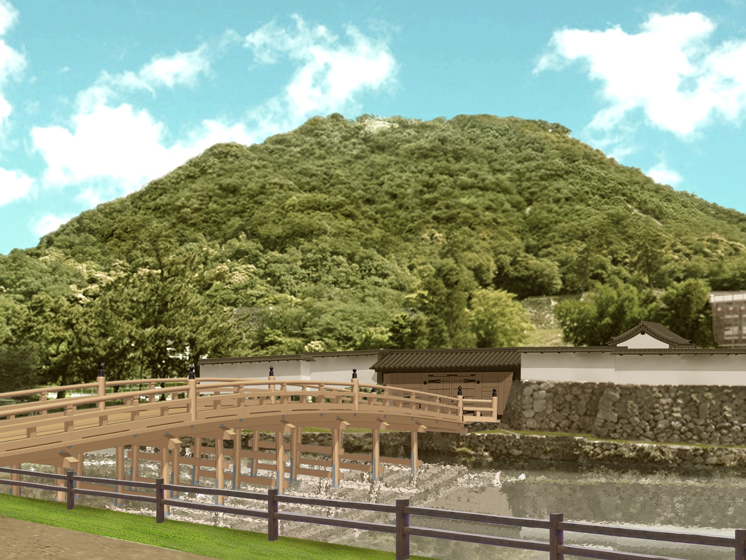 堀端より久松山を望むの画像