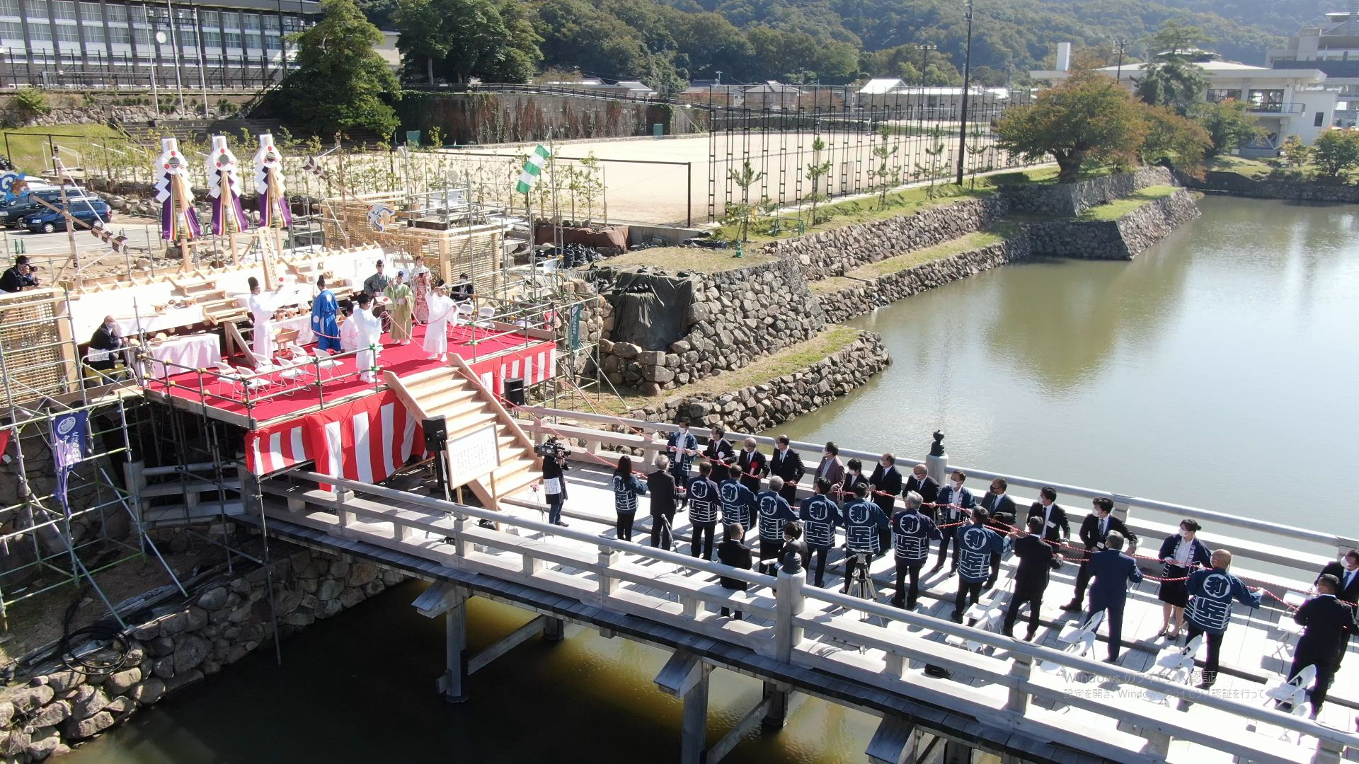 上棟式「曳綱の儀」の様子の画像