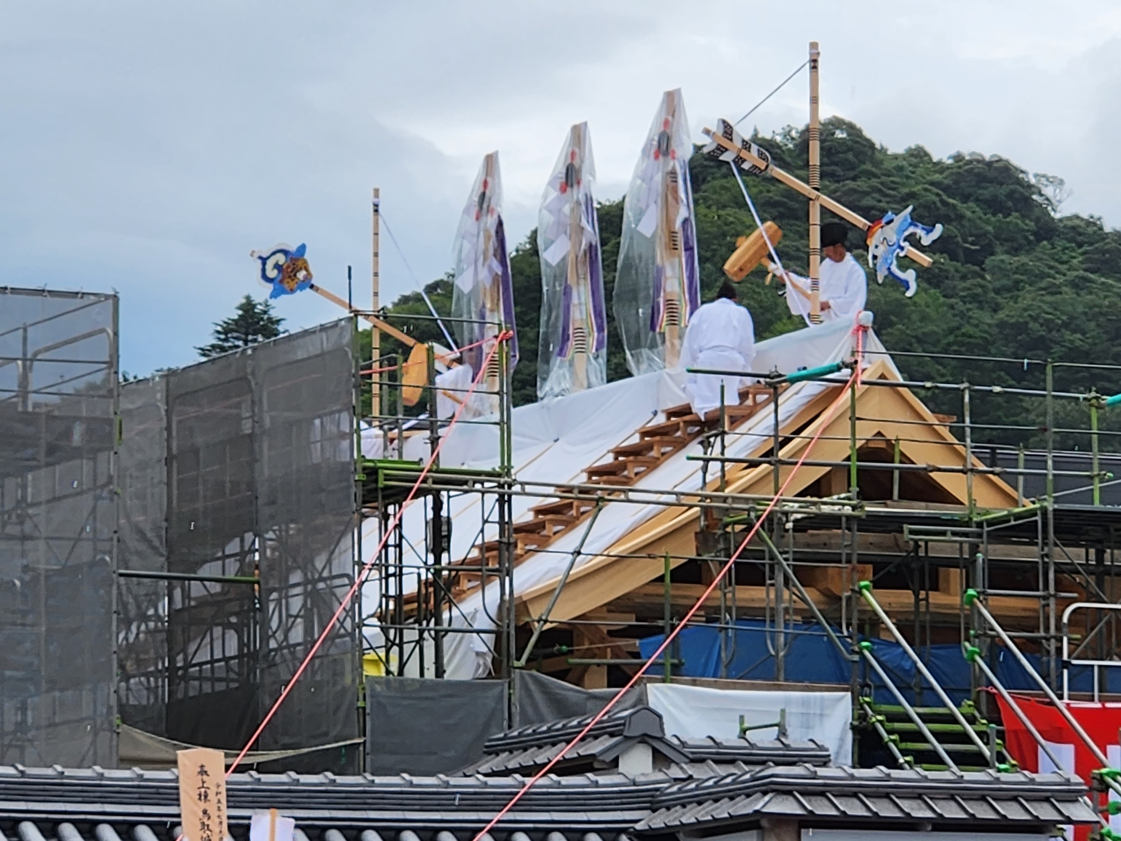 祝上棟 2023年7月9日 復元事業初の2階建て城郭建築の上棟式を挙行の画像3