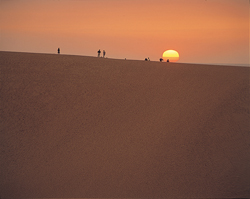 夕日の砂丘
