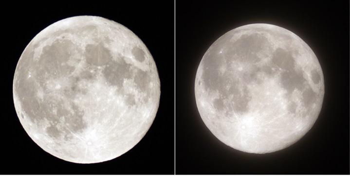 最大と最小の満月の比較