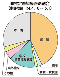 グラフ：推定感染経路別割合