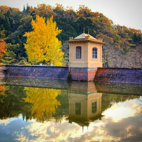 鳥取の紅葉スポット美歎（みたに）水源地