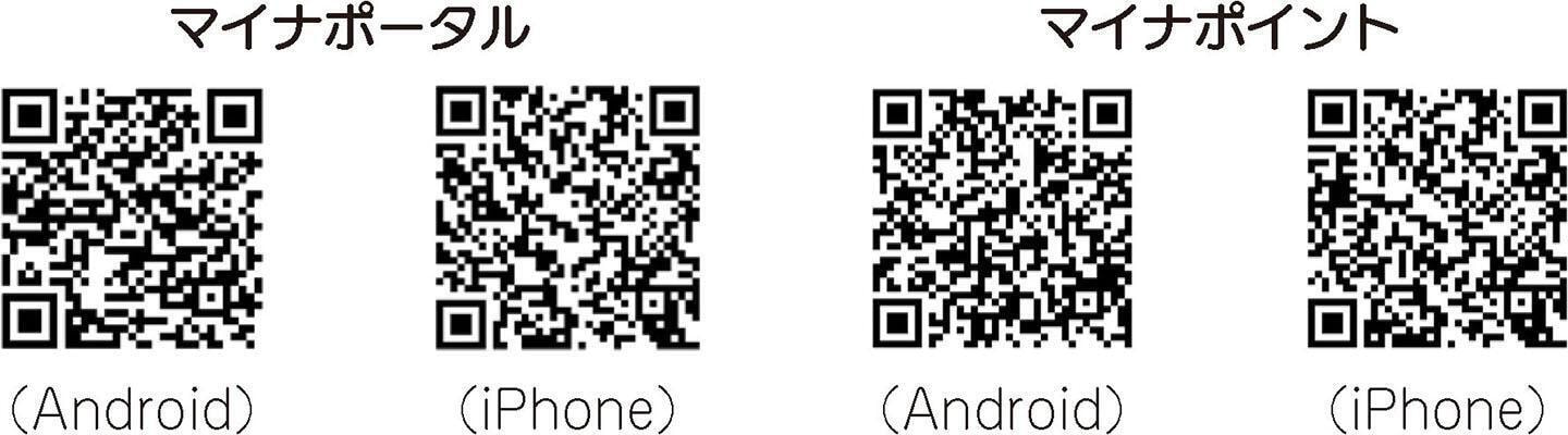 マイナポータルとマイナポイントアプリのQRコード
