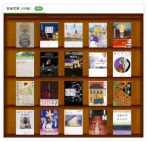 図書メーターの画面上の本棚