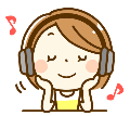 ヘッドフォンする女の子のイラスト