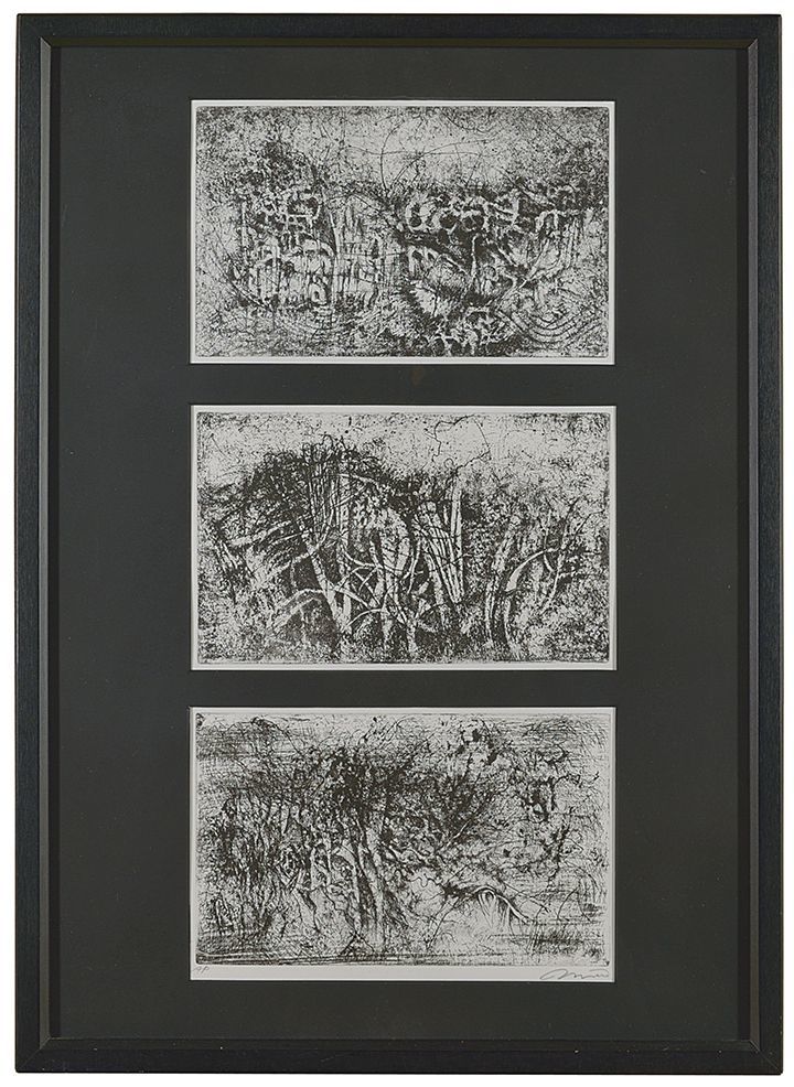 版画 市展賞 「化石の森」 森本道男(もりもと みちお)