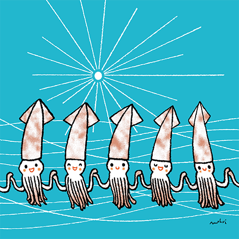 毛利みきさん作 イカのイラスト